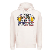 Pale Pink I'm Not Drunk I'm Patriotic Premium Hoodie - CowhideDigitalArt