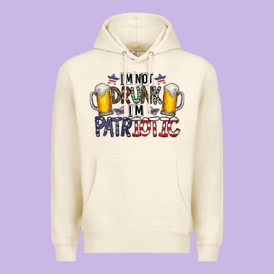 I'm Not Drunk I'm Patriotic Premium Hoodie Designed By Cowhidedigitalart