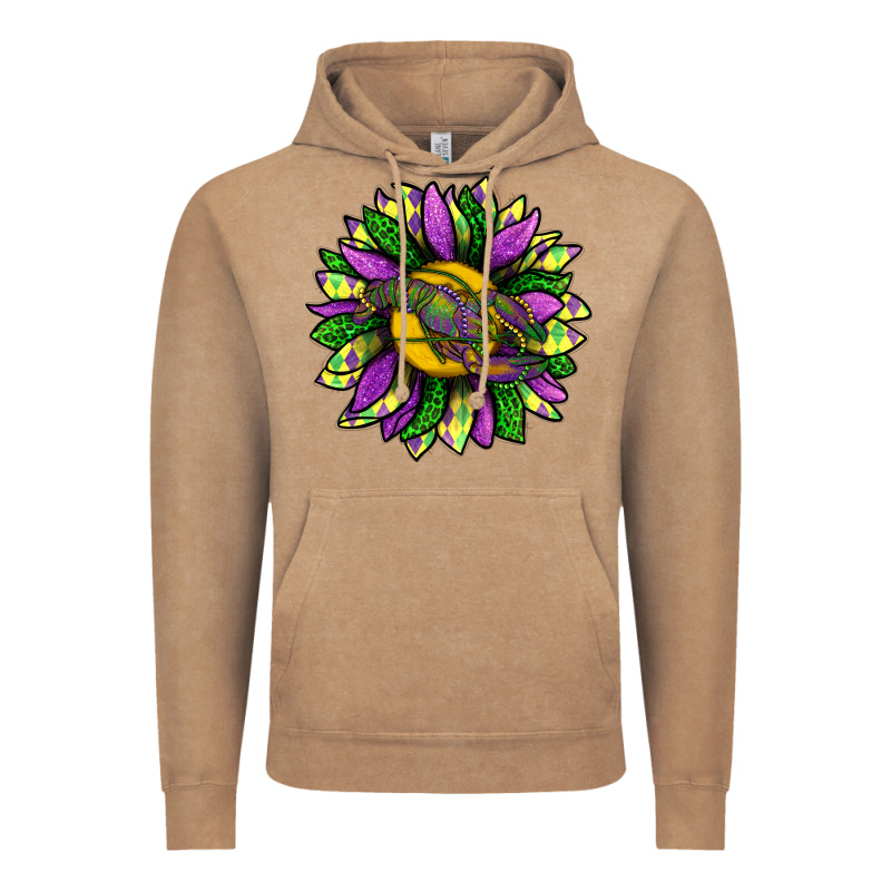 Mardi Gras Sunflower With Crawfish Vintage Hoodie by BundleAndBundleShop | Teevron