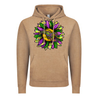 Vintage Coffee Mardi Gras Sunflower With Crawfish Vintage Hoodie - BundleAndBundleShop