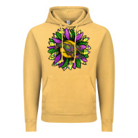Vintage Mustard Mardi Gras Sunflower With Crawfish Vintage Hoodie - BundleAndBundleShop