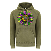 Vintage Olive Mardi Gras Sunflower With Crawfish Vintage Hoodie - BundleAndBundleShop