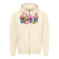 Sandshell nail art  coffee cups Zipper Hoodie - AdoDesignShop