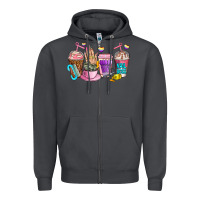 Smoke nail art  coffee cups Zipper Hoodie - AdoDesignShop