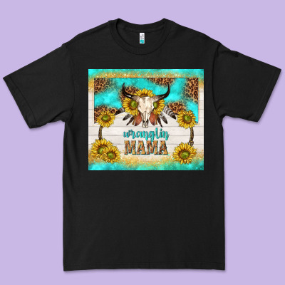 Wranglin Mama Premium Tee Designed By Tumblerdesignbyshophia