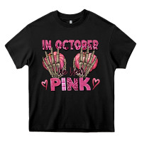 Black in october we wear pink skeleton Heavy Core Tee - texasbilliewilder