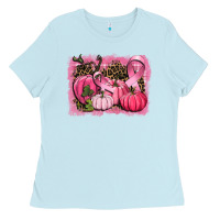 Baby Blue cancer pumpkins Ladies Tee - CowGirlArtShop