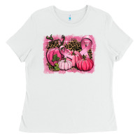 White cancer pumpkins Ladies Tee - CowGirlArtShop