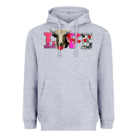 Heather Grey love with holstein cow Heavyweight Hoodie - AdoDesignShop