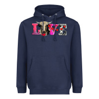 Navy love with holstein cow Heavyweight Hoodie - AdoDesignShop