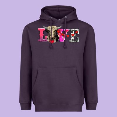 Love With Holstein Cow Heavyweight Hoodie Designed By Adodesignshop