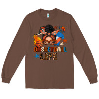 Chestnut basketball life messy bun Long Sleeve Tee - FaDigitalArtStudio