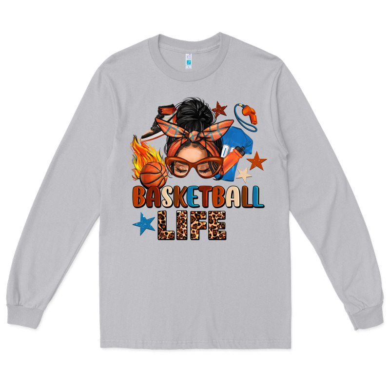 Basketball Life Messy Bun Long Sleeve Tee by FaDigitalArtStudio | Teevron