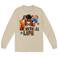 Mushroom basketball life messy bun Long Sleeve Tee - FaDigitalArtStudio
