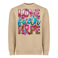 Mushroom love faith hope with cancer ribbon  ado Heavyweight Sweatshirt - AdoDesignShop
