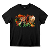 Black Fall vibes pumpkins Heavy Core Tee - NancyCooperArtShop