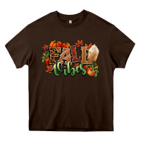 Chocolate Brown Fall vibes pumpkins Heavy Core Tee - NancyCooperArtShop