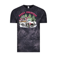 Cloud Black merry christmas gnomies Vintage Tee - FaDigitalArtStudio