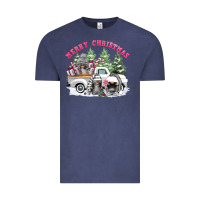 Vintage Denim merry christmas gnomies Vintage Tee - FaDigitalArtStudio