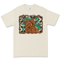 Bone highland cow western background Premium Tee - RanaPortraitStore