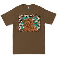 Cacao highland cow western background Premium Tee - RanaPortraitStore
