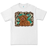 White highland cow western background Premium Tee - RanaPortraitStore