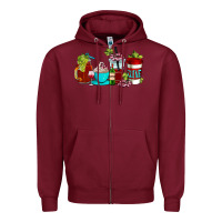 Burgundy wine coffee cups Zipper Hoodie - AdoDesignShop