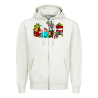 Oatmeal Heather wine coffee cups Zipper Hoodie - AdoDesignShop