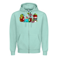 Seafoam wine coffee cups Zipper Hoodie - AdoDesignShop