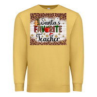 Antique Gold santa's favorite teacher Premium Sweatshirt - AdoDesignShop
