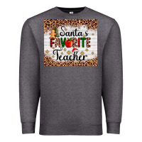 Charcoal Heather santa's favorite teacher Premium Sweatshirt - AdoDesignShop