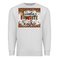 Dove Grey santa's favorite teacher Premium Sweatshirt - AdoDesignShop