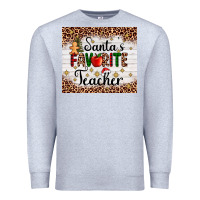 Heather Grey santa's favorite teacher Premium Sweatshirt - AdoDesignShop