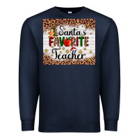 Navy santa's favorite teacher Premium Sweatshirt - AdoDesignShop