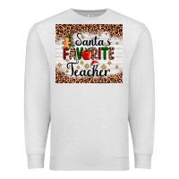 Oatmeal Heather santa's favorite teacher Premium Sweatshirt - AdoDesignShop