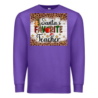 Purple santa's favorite teacher Premium Sweatshirt - AdoDesignShop