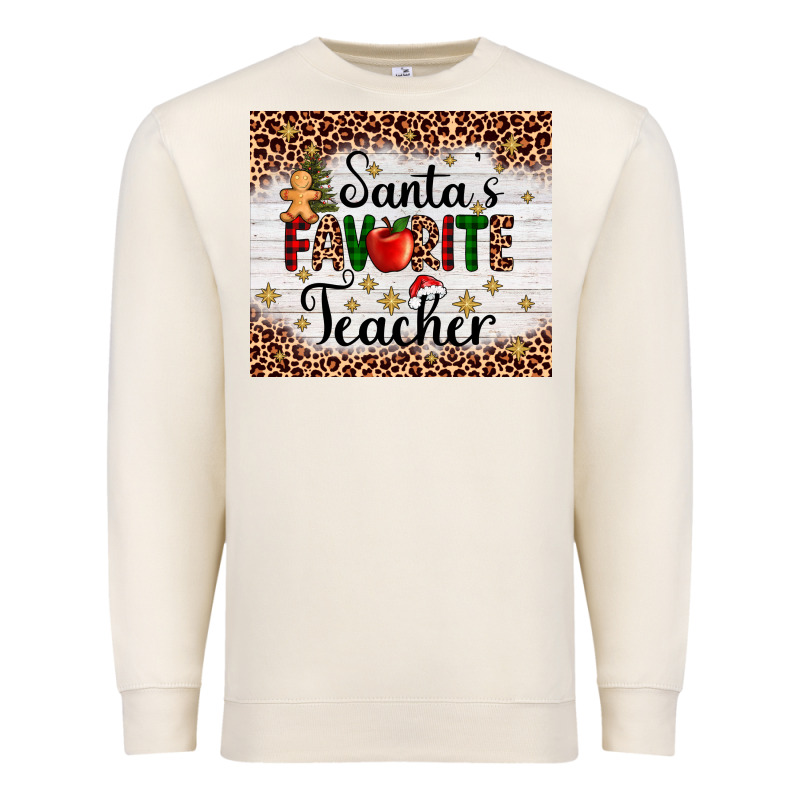 Santa's Favorite Teacher Premium Sweatshirt by AdoDesignShop | Teevron
