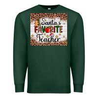 Sports Green santa's favorite teacher Premium Sweatshirt - AdoDesignShop