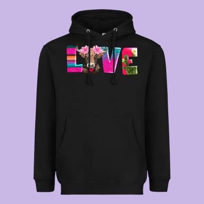 Love With Braunvieh Cow Heavyweight Hoodie Designed By Adodesignshop