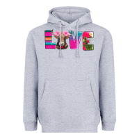 Heather Grey love with braunvieh cow Heavyweight Hoodie - AdoDesignShop