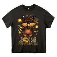 Asphalt 2024 happy new year  afro messy bun Heavy Core Tee - texasbilliewilder