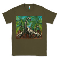 Army Green brachiosaurus Classic Tee - Artiststas