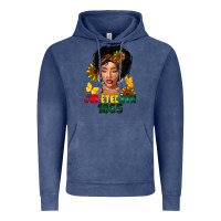 Vintage Denim juneteenth 1865 black woman Vintage Hoodie - FaDigitalArtStudio