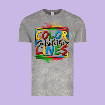 Color Outside The Lines Autism Vintage Tee Designed By Oliviacreatesart