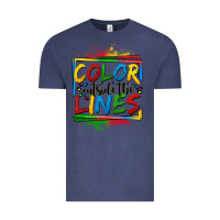 Vintage Denim color outside the lines autism Vintage Tee - OliviaCreatesArt