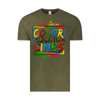 Vintage Olive color outside the lines autism Vintage Tee - OliviaCreatesArt