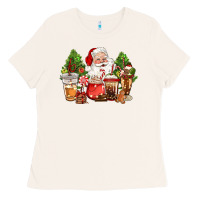 Bone christmas santa coffee cups Ladies Tee - CowGirlArtShop