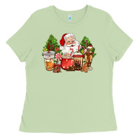 Matcha christmas santa coffee cups Ladies Tee - CowGirlArtShop