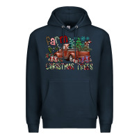 Navy fram fresh christmas trees Premium Hoodie - SublimationCraftShop