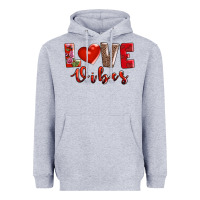 Heather Grey love vibes Heavyweight Hoodie - AdoDesignShop